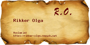 Rikker Olga névjegykártya